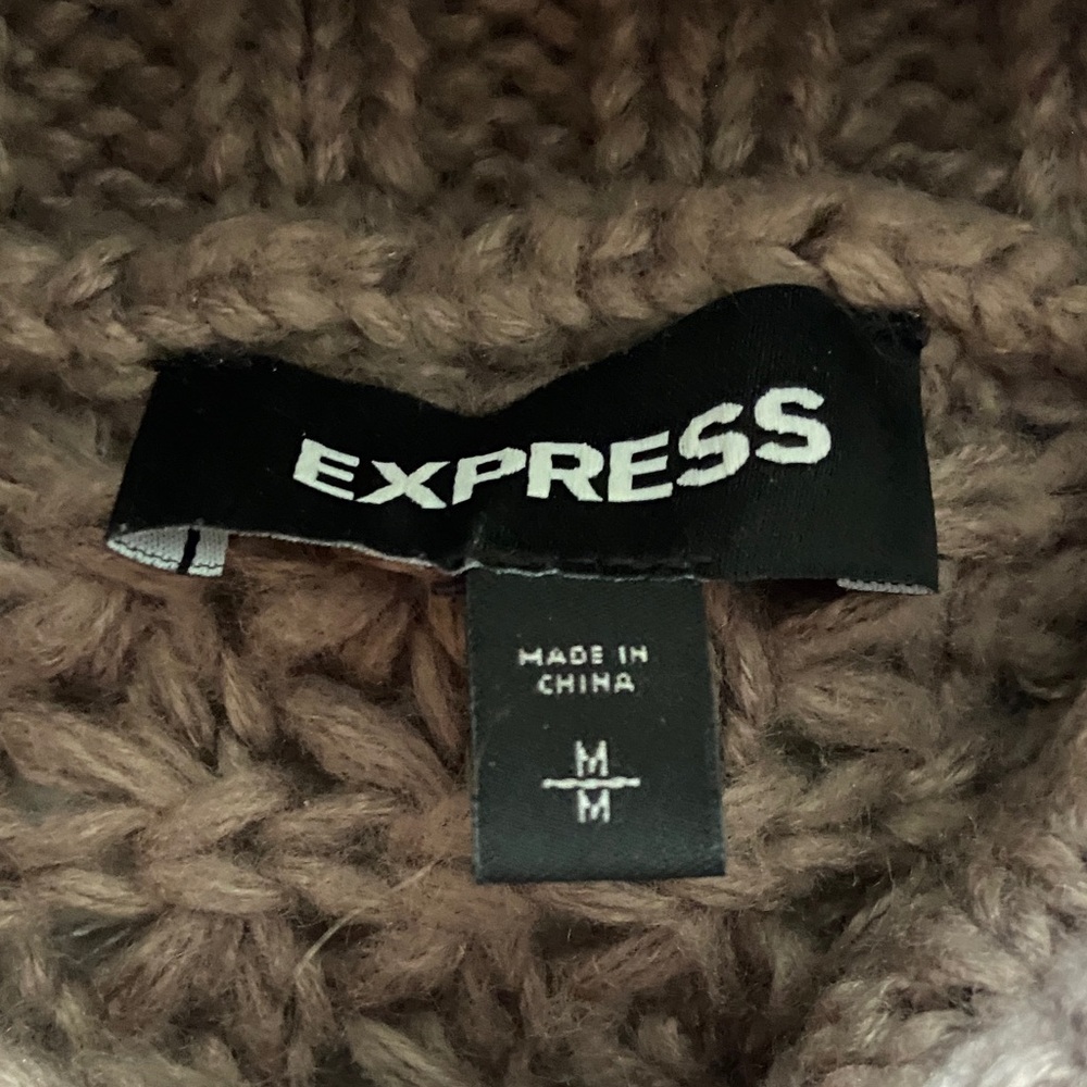 Express Cozy Brown chunky Sweater - Picture 5 of 6